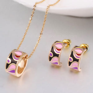 CCL Women's Fashion Genuine Elegant Enamel 2PCS Jewelry Set - Divine Inspiration Styles