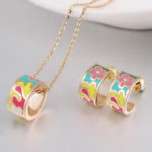 CCL Women's Fashion Genuine Elegant Enamel 2PCS Jewelry Set - Divine Inspiration Styles