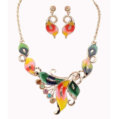 KIMJEWERY Women's Fashion Enamel Beautiful Tropical Jewelry Set - Divine Inspiration Styles
