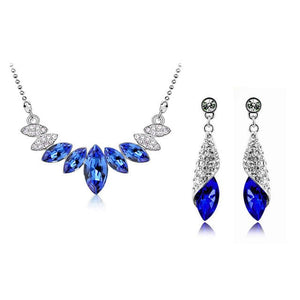 STALAIT Women's Fashion Colorful Crystals Silver Rhinestones Jewelry Set - Divine Inspiration Styles