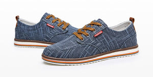 JINTOHO Men's Fashion Premium Quality Laced-Up Denim Canvas Sneaker Shoes - Divine Inspiration Styles