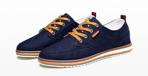 JINTOHO Men's Fashion Premium Quality Laced-Up Denim Canvas Sneaker Shoes - Divine Inspiration Styles