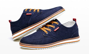 JINTOHO Men's Fashion Premium Quality Laced-Up Denim Canvas Sneaker Shoes - Divine Inspiration Styles