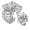 U7 Women's Vintage Flower Fashion Bangle Bracelet & Ring Jewelry Set - Divine Inspiration Styles