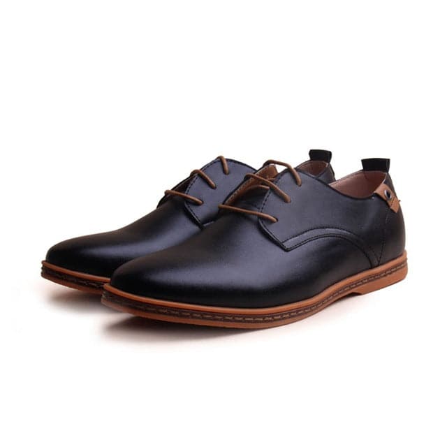 ZXQ Men's Genuine Leather Black Business Dress Shoes – Divine