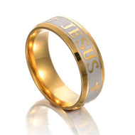 JESUS Cross Prayer Bible Faith Letter Ring for Men & Women - Divine Inspiration Styles