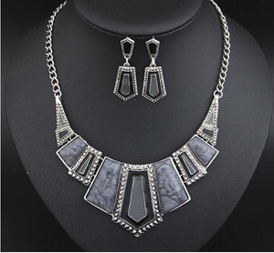 ELFERY Women's Fashion Bold Vintage Antique Enamel 2PCS Jewelry Set - Divine Inspiration Styles