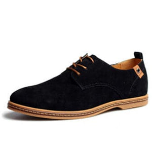 ZXQ Men's Genuine Suede Leather Black Business Casual Dress Shoes Divine Inspiration Styles ZXQ Men's Genuine Suede Leather Black Business Casual Dress Shoes Divine Inspiration Styles