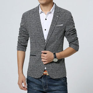 MSD Brand Men's Classic Mesh Plaid Casual Blazer - Divine Inspiration Styles