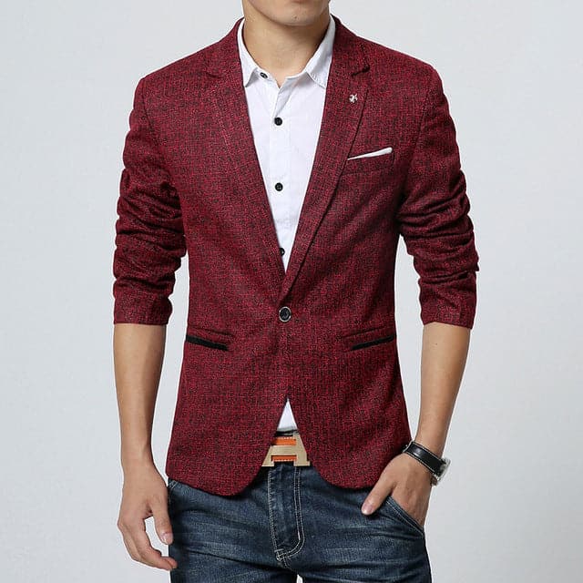 MSD Brand Men's Classic Mesh Plaid Casual Blazer - Divine Inspiration Styles