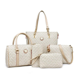 MIWIND Women's Fashion Genuine Leather Vacation Travel Pack 5PCS Bag Set - Divine Inspiration Styles