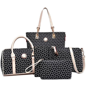 MIWIND Women's Fashion Genuine Leather Vacation Travel Pack 5PCS Bag Set - Divine Inspiration Styles