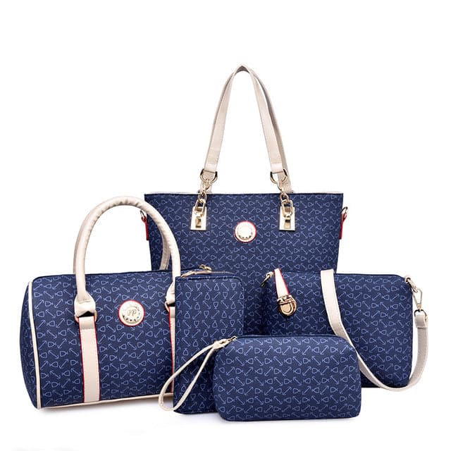 MIWIND Women's Fashion Genuine Leather Vacation Travel Pack 5PCS Bag Set - Divine Inspiration Styles