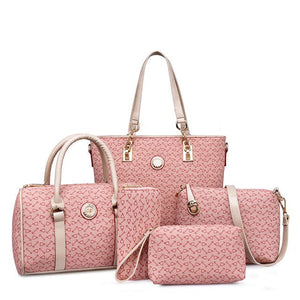 MIWIND Women's Fashion Genuine Leather Vacation Travel Pack 5PCS Bag Set - Divine Inspiration Styles