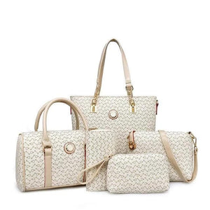 MIWIND Women's Fashion Genuine Leather Vacation Travel Pack 5PCS Bag Set - Divine Inspiration Styles