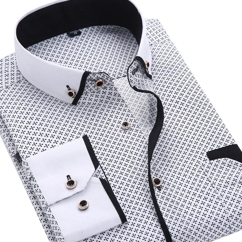 dress shirts with designs Designer Italian Mens Shirt Floral Patterns Stretch Dress Slim Fit Button Up