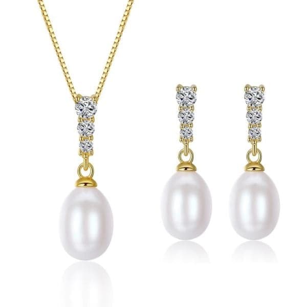 PAG & MAG Women's Genuine Natural Freshwater Pearl Jewelry Set - Divine Inspiration Styles