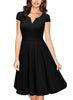 OXI Women's Fashion Formal V Neck A-line Dress Audrey Hepburn Style - Divine Inspiration Styles
