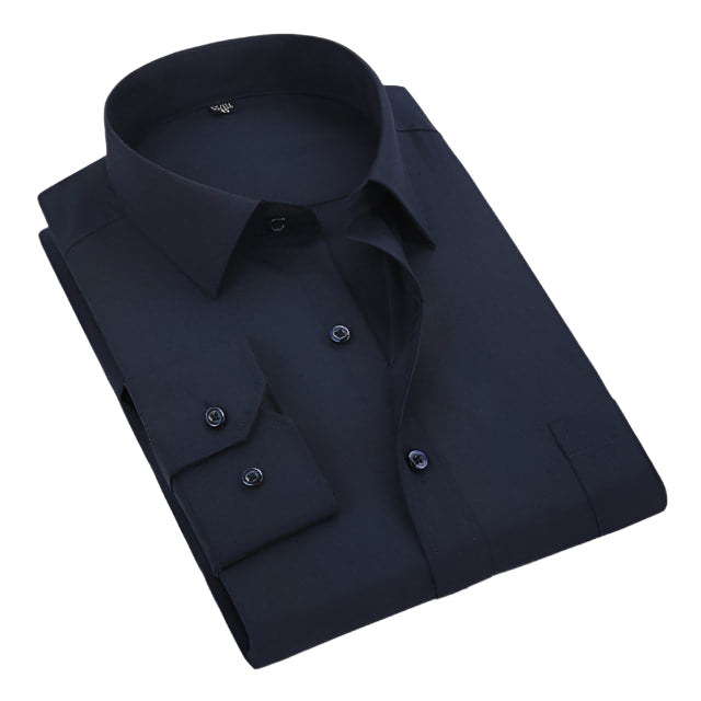 QISHA Men's Business Formal or Business Casual Long Sleeves Dress Shirt - Divine Inspiration Styles
