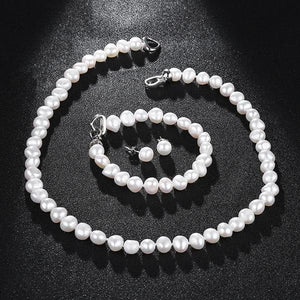 NPH Women's Genuine Natural Freshwater Fine Pearl Jewelry Set - Divine Inspiration Styles