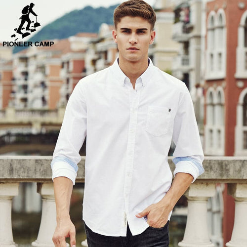 PIONEER CAMP Men's Long Sleeves 100% Cotton Quality Casual Dress Shirt - Divine Inspiration Styles