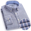 MANFASHION Men's Premium Quality Long Sleeves Plaid Stripes Business Dress Shirt - Divine Inspiration Styles