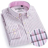 MANFASHION Men's Premium Quality Long Sleeves Plaid Stripes Business Dress Shirt - Divine Inspiration Styles