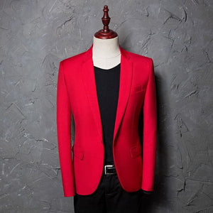 PYJTRL Men's Fashion Premium Quality Casual Red Blazer Suit Jacket - Divine Inspiration Styles