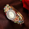 LVPAI Women's Luxury Purple Gold Pink & Blue Vintage Floral Crystal Bracelet Watch - Divine Inspiration Styles