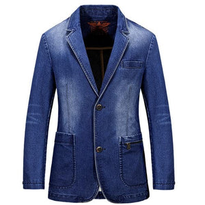 NIANJEEP Men's Premium Quality Fashion Denim Jeans Blazer Jacket - Divine Inspiration Styles