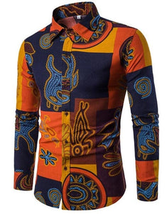 T-BIRD Men's Fashion Premium Quality Long Sleeves Hawaiian Dress Shirt - Divine Inspiration Styles