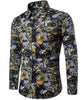 T-BIRD Men's Fashion Premium Quality Long Sleeves Hawaiian Dress Shirt - Divine Inspiration Styles