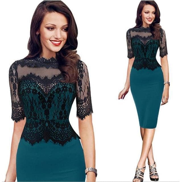 WHIPSHAPE Design Women's Fine Fashion Vintage Silhouette Lace Dress - Divine Inspiration Styles