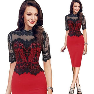 WHIPSHAPE Design Women's Fine Fashion Vintage Silhouette Lace Dress - Divine Inspiration Styles