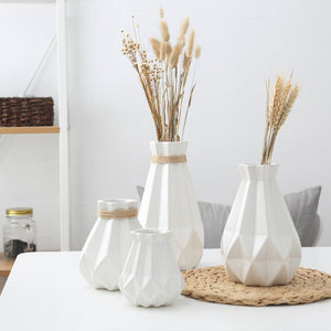 FREESON Elegant Diamond Mesh Design Porcelain Vases for Decorations - Divine Inspiration Styles