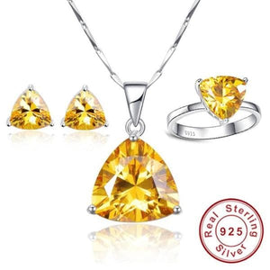 JQUEEN Women's Genuine Natural Citrine Gemstone 3PCS Jewelry Set - Divine Inspiration Styles