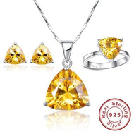 JQUEEN Women's Genuine Natural Citrine Gemstone 3PCS Jewelry Set - Divine Inspiration Styles