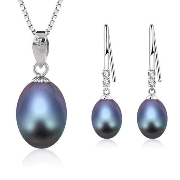 NPH Women's Genuine Natural Freshwater 2PCS Pearl Jewelry Set - Divine Inspiration Styles