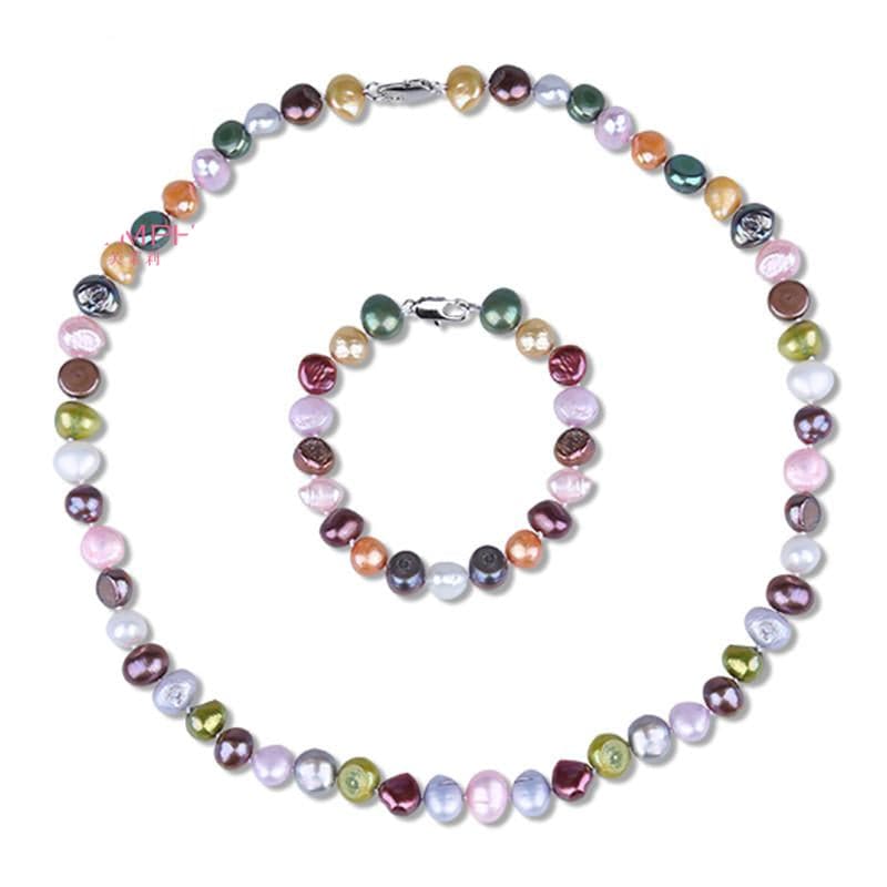 NPH Women's Multi-Color Genuine Freshwater Pearl Jewelry Set - Divine Inspiration Styles