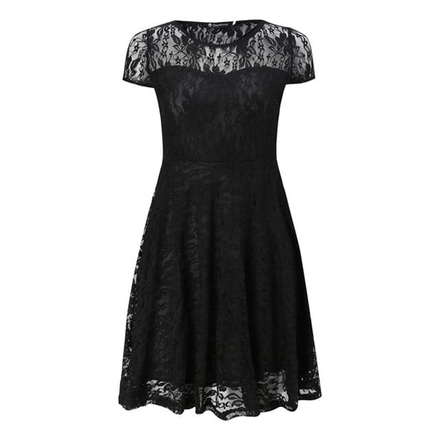 LIVAGIRL Women's Fashion Beautiful Spring Summer Autumn Lace Dress Black / S