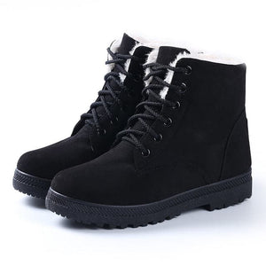 JIASHA Women's Fashion Genuine Leather Plush Fur Ankle Boots - Divine Inspiration Styles