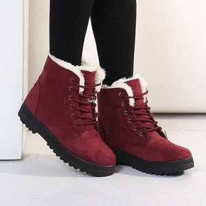JIASHA Women's Fashion Genuine Leather Plush Fur Ankle Boots - Divine Inspiration Styles