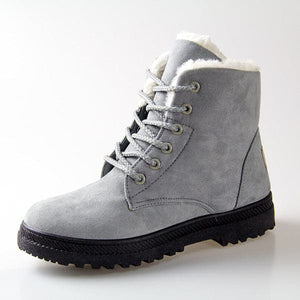 JIASHA Women's Fashion Genuine Leather Plush Fur Ankle Boots - Divine Inspiration Styles