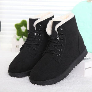 JIASHA Women's Fashion Genuine Leather Plush Fur Ankle Boots - Divine Inspiration Styles