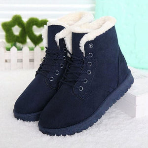 JIASHA Women's Fashion Genuine Leather Plush Fur Ankle Boots - Divine Inspiration Styles