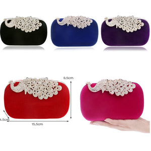 YGM Design Collection Women's Fashion Peacock Crystal Statement Clutch Bag - Divine Inspiration Styles