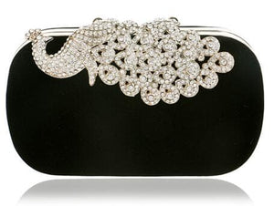 YGM Design Collection Women's Fashion Peacock Crystal Statement Clutch Bag - Divine Inspiration Styles