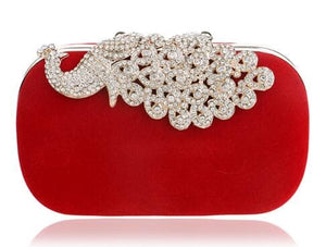 YGM Design Collection Women's Fashion Peacock Crystal Statement Clutch Bag - Divine Inspiration Styles