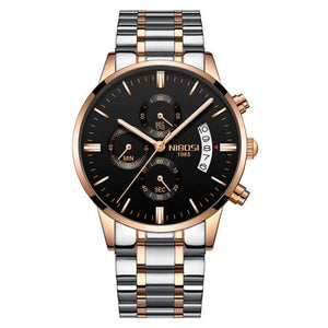 NIBOSI Men's Fine Fashion Premium Top Quality Triple Dial Stainless Steel Watch - Divine Inspiration Styles