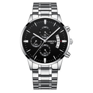 NIBOSI Men's Fine Fashion Premium Top Quality Triple Dial Stainless Steel Watch - Divine Inspiration Styles